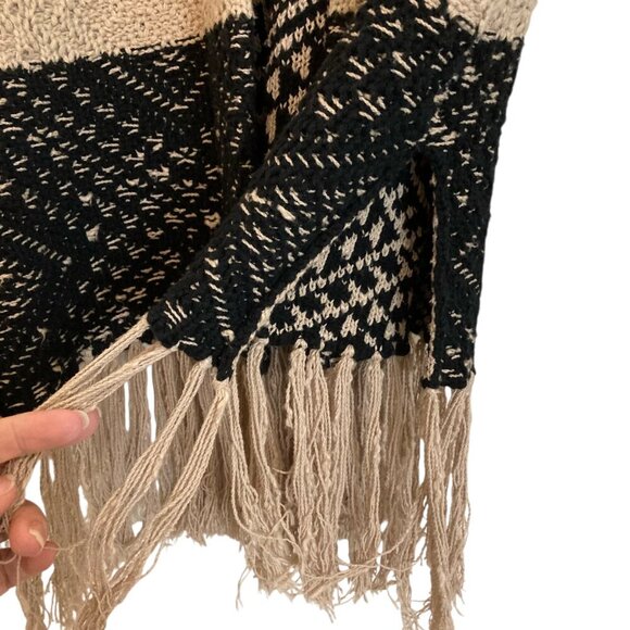 BCBGMAXAZRIA Eliana Knit Jacquard Fringe Cardigan Oversized Colorblock REVOLVE - Picture 12 of 16